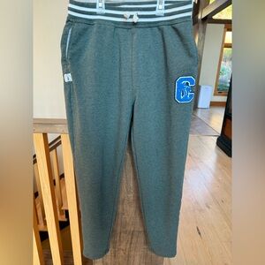 Chubbies Mens dark green Joggers with Blue Letter Patch, Size Medium